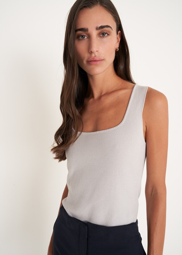 Top Trevis in punto riso GRIGIO PERLA Donna null