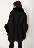 Mantella Morea con dettagli in ecopelliccia NERO BLACKBEIGE LATTE Donna immagine n. 3