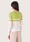 Mya round-neck sweater VERDE SALADBLU ELETTRICO Woman image number 3
