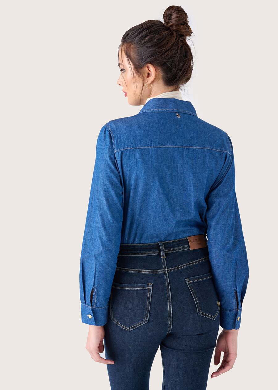 Carly 100% cotton denim shirt DENIM Woman , image number 4