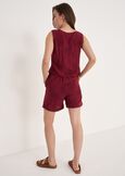 Berenice 100% Viscose Embroidered Bermuda BIANCO WHITEROSSO BORDEAUX Woman image number 4