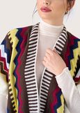Malala cape with ethnic pattern BEIGE GESSO Woman image number 2