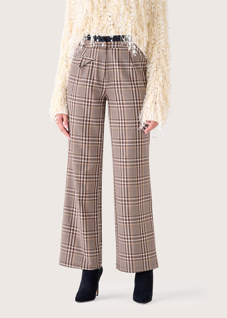 Pollon check pattern trousers MARRONE TIERRA Woman , image number 2