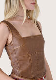 Tiara eco-leather top BEIGE DUNE Woman image number 3