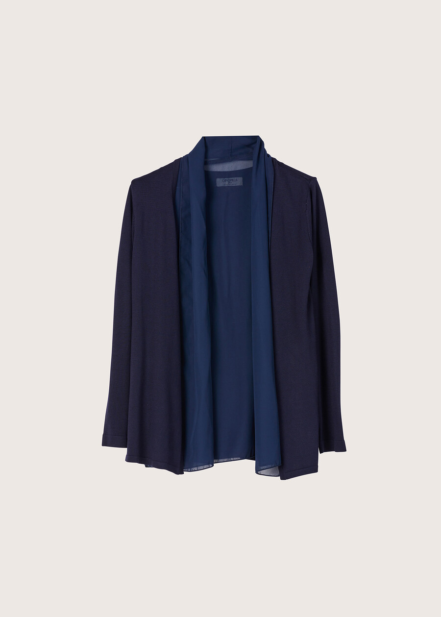 Cardigan Cerviana scollo sciallato BLU LAGUNA Donna , immagine n. 4