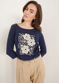 T-shirt Stezy con ricamo BLU Donna immagine n. 1