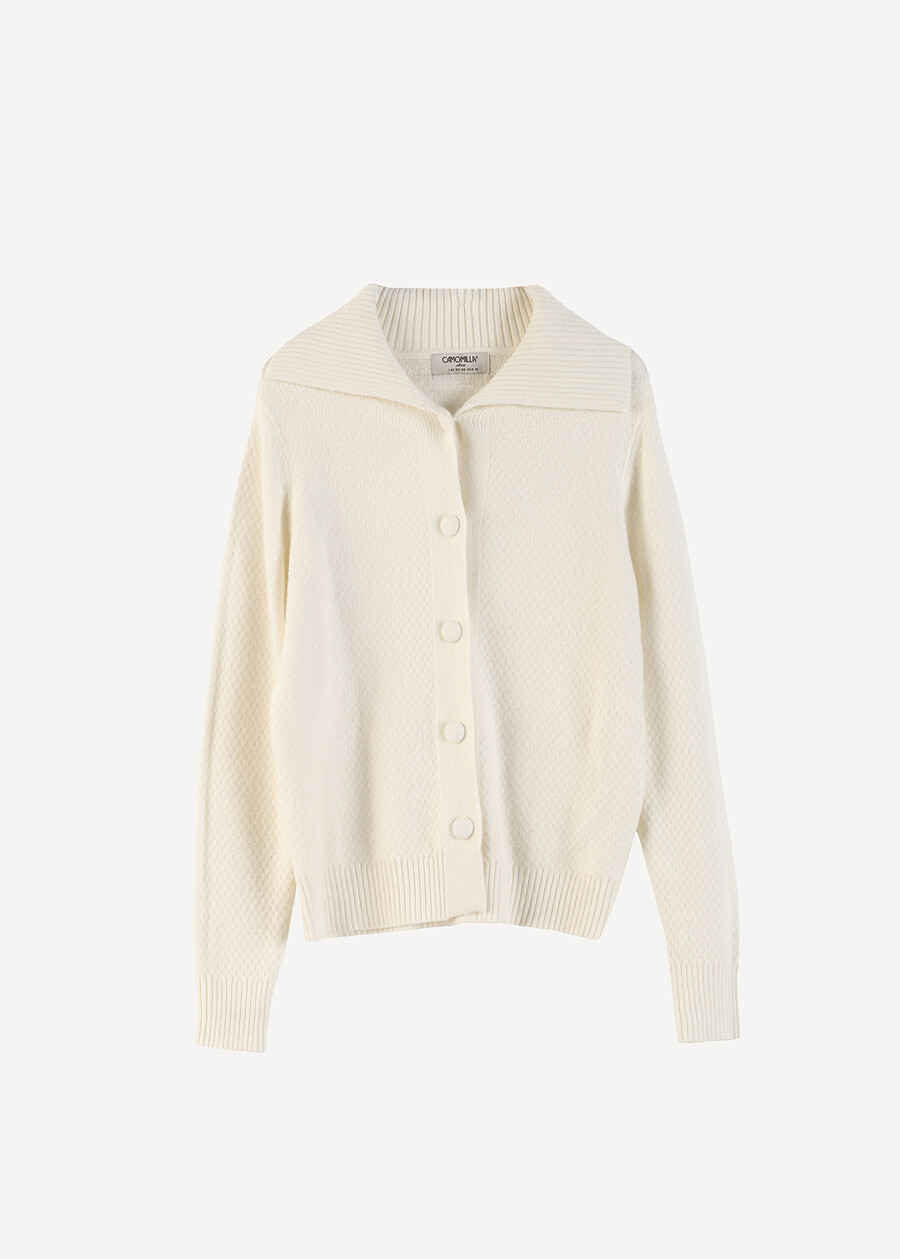 Cristina baby collar knit top BEIGE LATTE Woman , image number 6