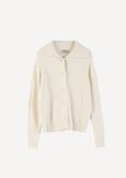 Cristina baby collar knit top BEIGE LATTE Woman image number 6