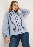 Camicia Caleia a righe con ricami BIANCO WHITE Donna immagine n. 1