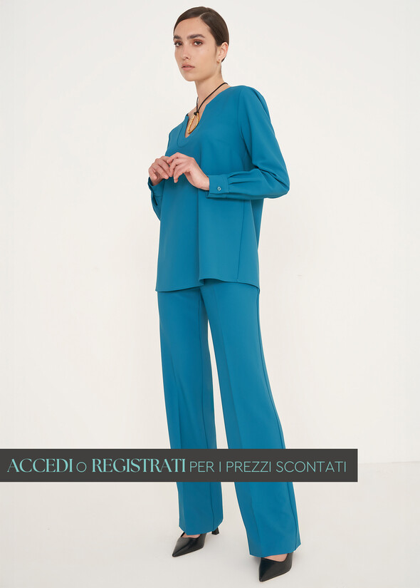 Pantalone Ashley in cady VERDE PAVONE Donna null
