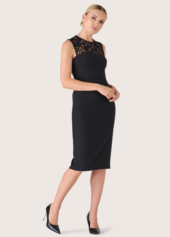 Linda technical fabric dress NERO BLACK Woman null