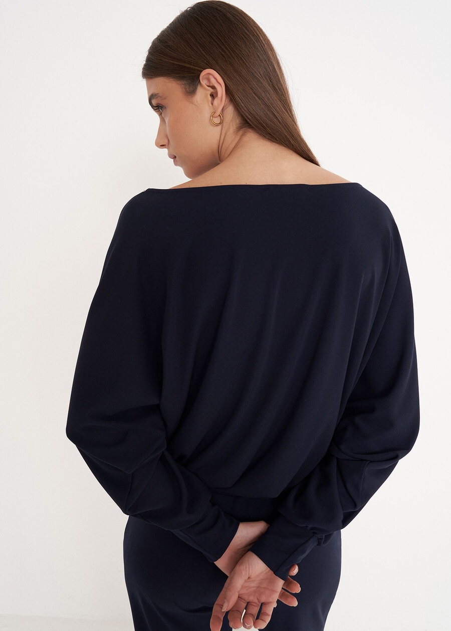 Blusa Cassy in jersey GRIGIO GREYBLUE OLTREMARE  Donna , immagine n. 3