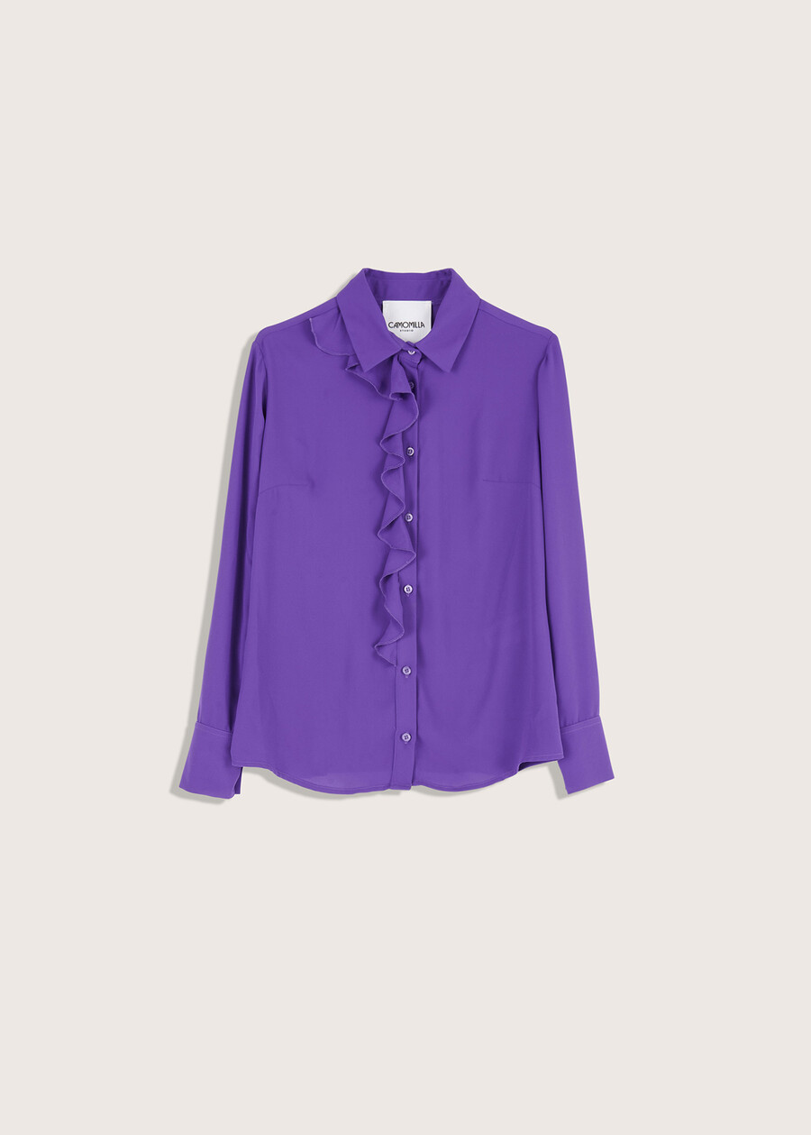 Camicia Cristina in tessuto crepe VIOLA ORCHIDEA Donna , immagine n. 4