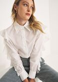 Camicia Carola in taffetà con rouches BIANCO WHITE Donna immagine n. 2