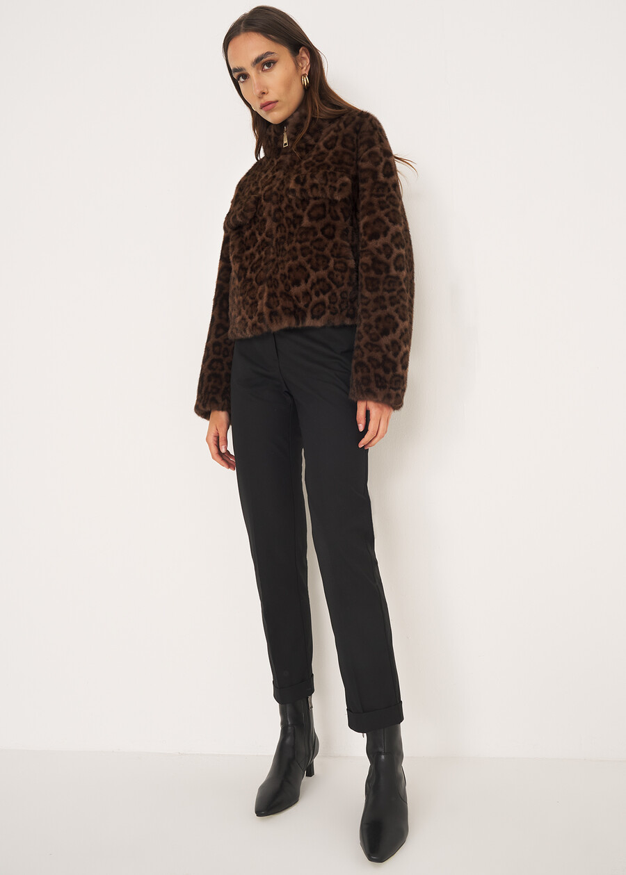 Gennifer short faux fur jacket NERO BLACK Woman , image number 4