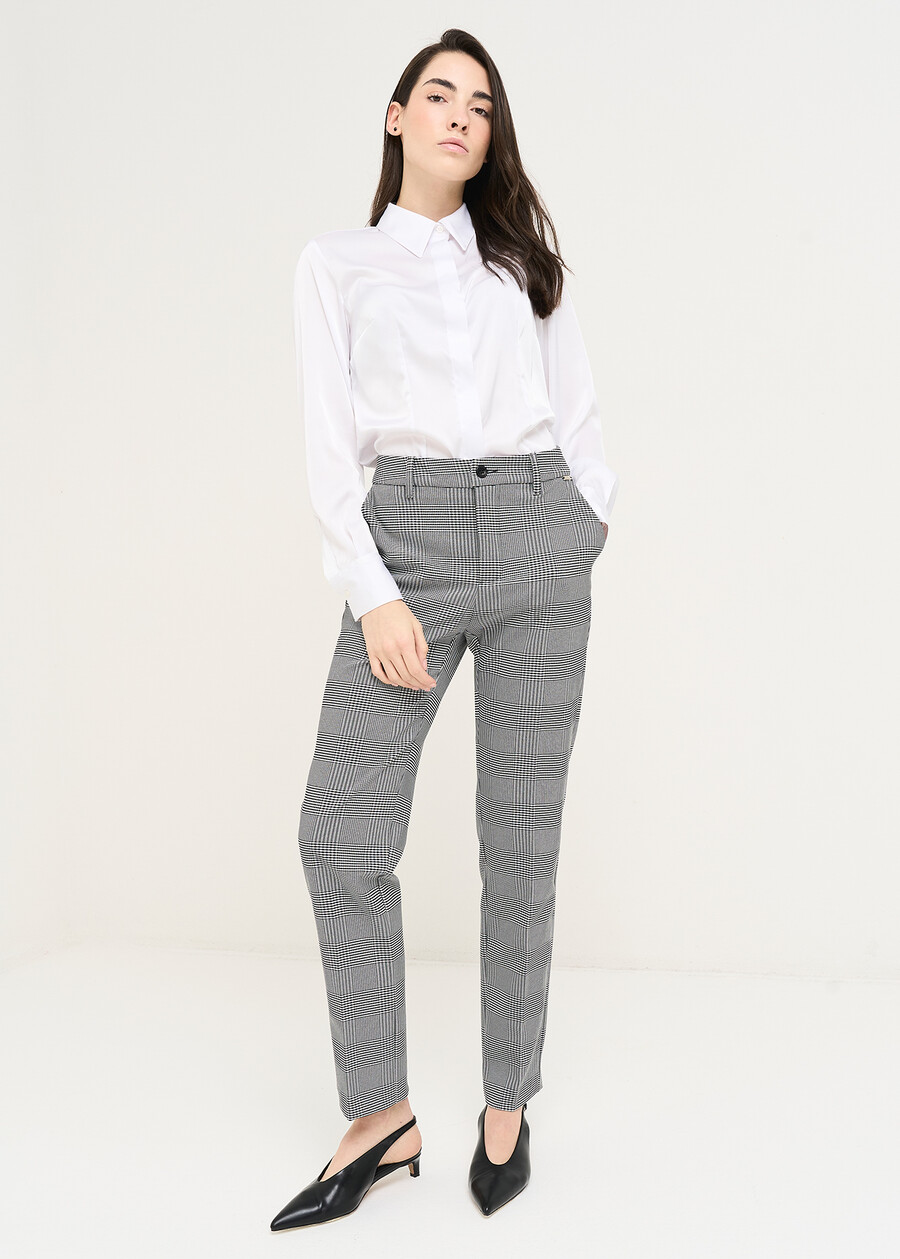 Alice micro check trousers NERO BLACK Woman , image number 2