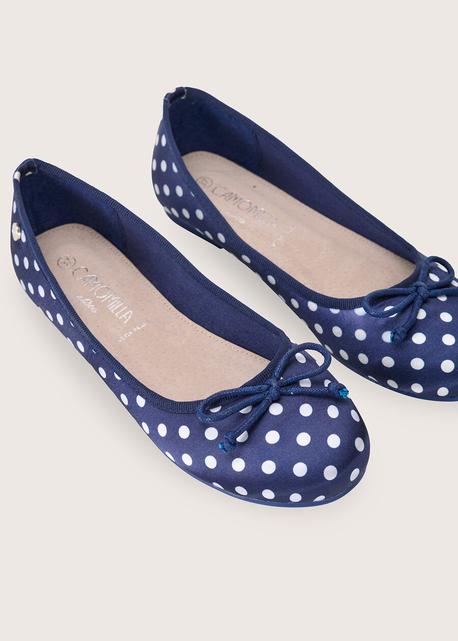 Ballerina Shelly in satin a pois BLUE OLTREMARE  Donna , immagine n. 3