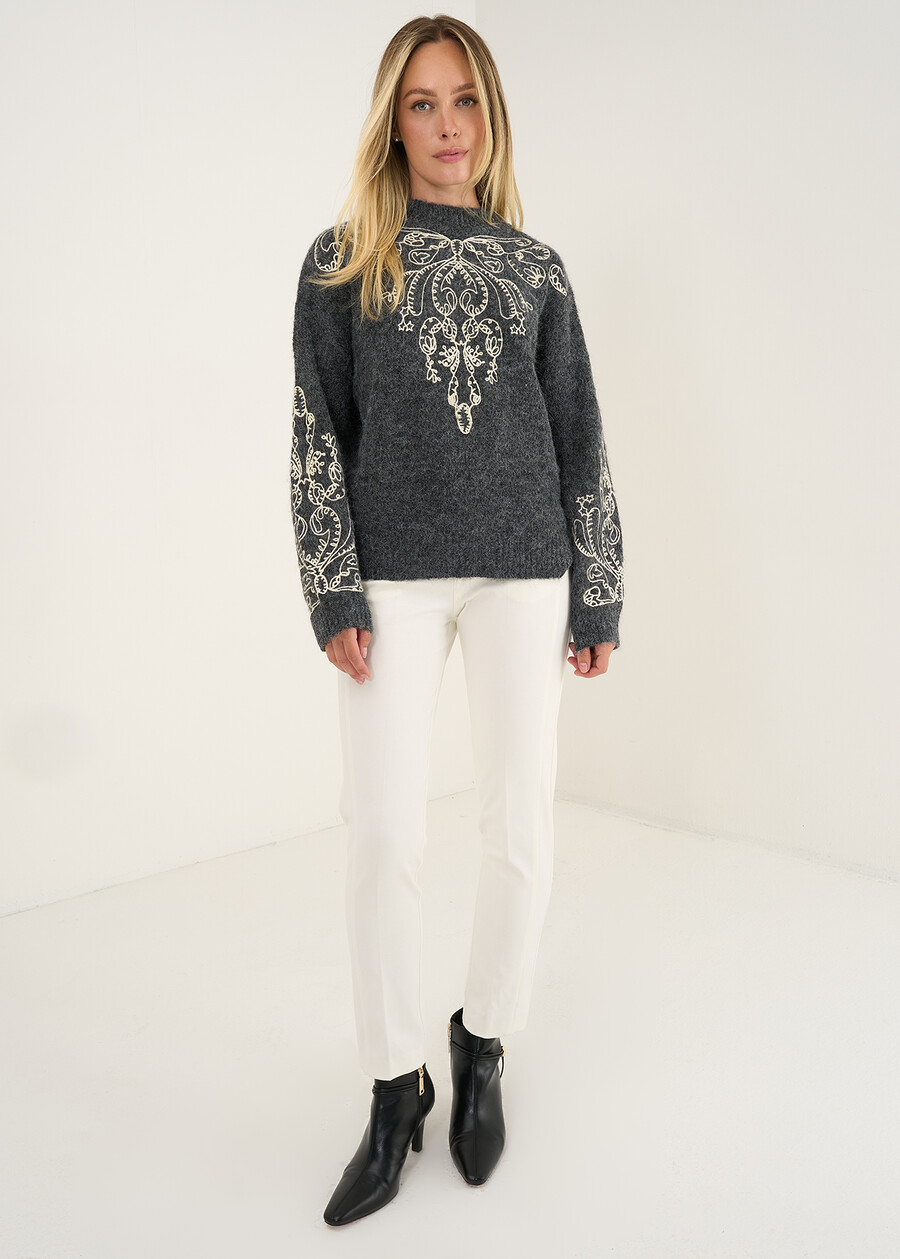 Maglia Mamy con motivo ricamato GRIGIO GREY Donna , immagine n. 4