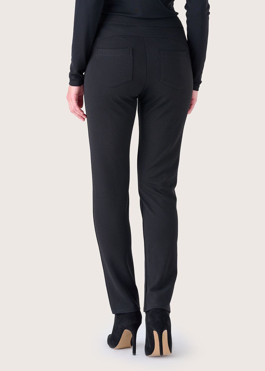 Pantalone Kate in tessuto screp NERO BLACKROSSO SYRAH Donna , immagine n. 4