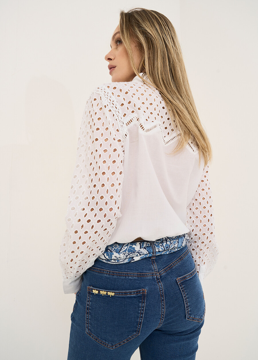 Callas Broderie Anglaise shirt BIANCO WHITE Woman , image number 4