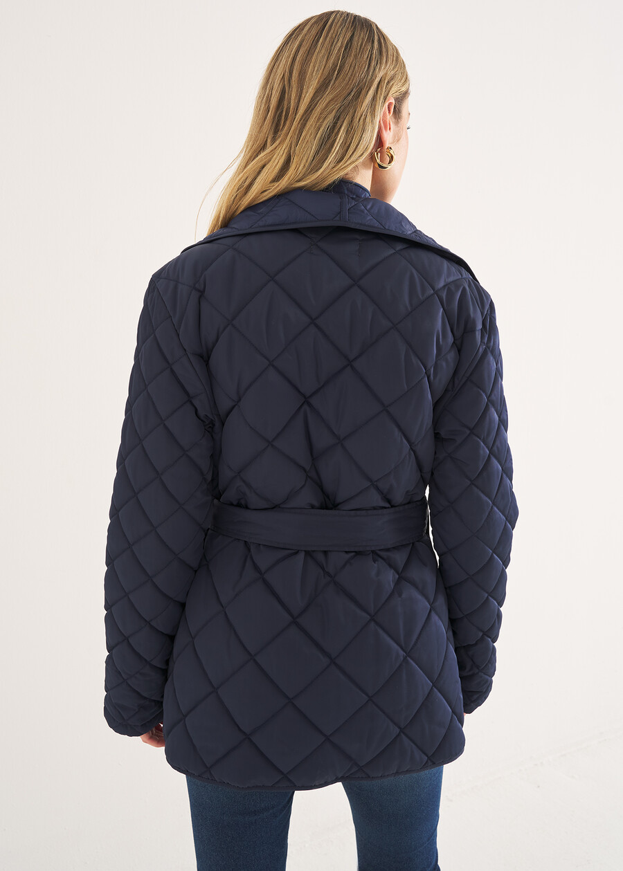 Piumino Paggy con cintura BLU MIDNIGHTVIOLA VINACCIA Donna , immagine n. 4