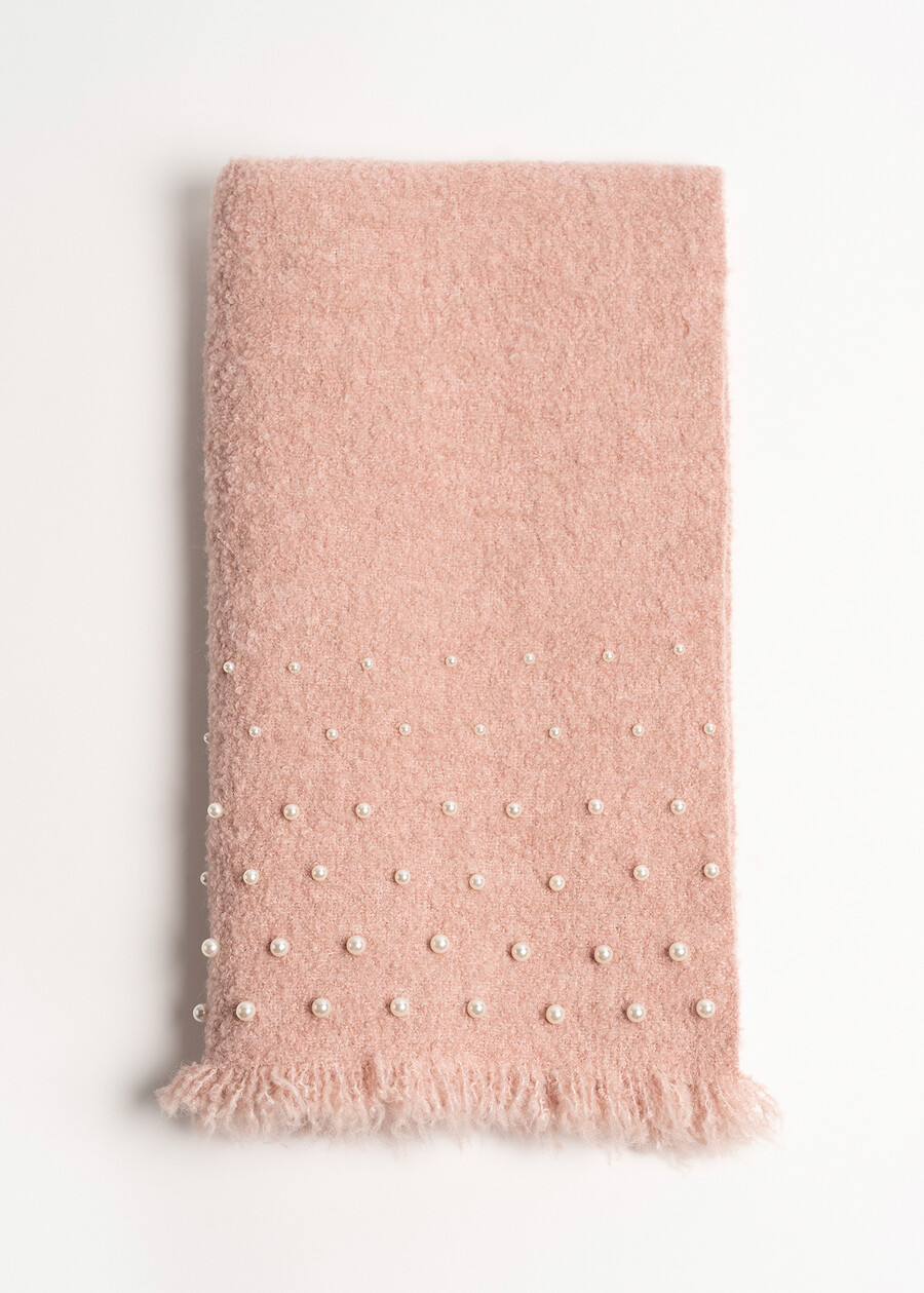 Sylk scarf with pearl embroidery ROSACELESTE FIORDALISO Woman , image number 3