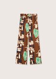 Cara japanese print pattern trousers MARRONE CACAO Woman image number 5