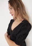Camicia Candy In Pizzo Sangallo BIANCO BURRONERO BLACK Donna immagine n. 3