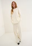 Maglia Magdy punto riso con tasche BEIGE LATTE Donna immagine n. 5