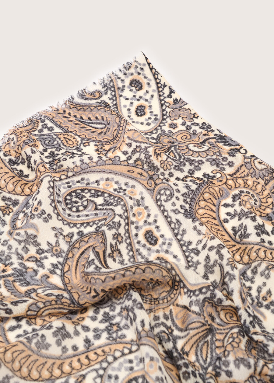 Sciarpa Selenata 100% lana BEIGE LATTE Donna , immagine n. 2