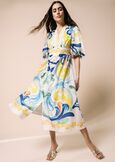 Angelina Mediterranean Print Dress BIANCO WHITE Woman image number 1