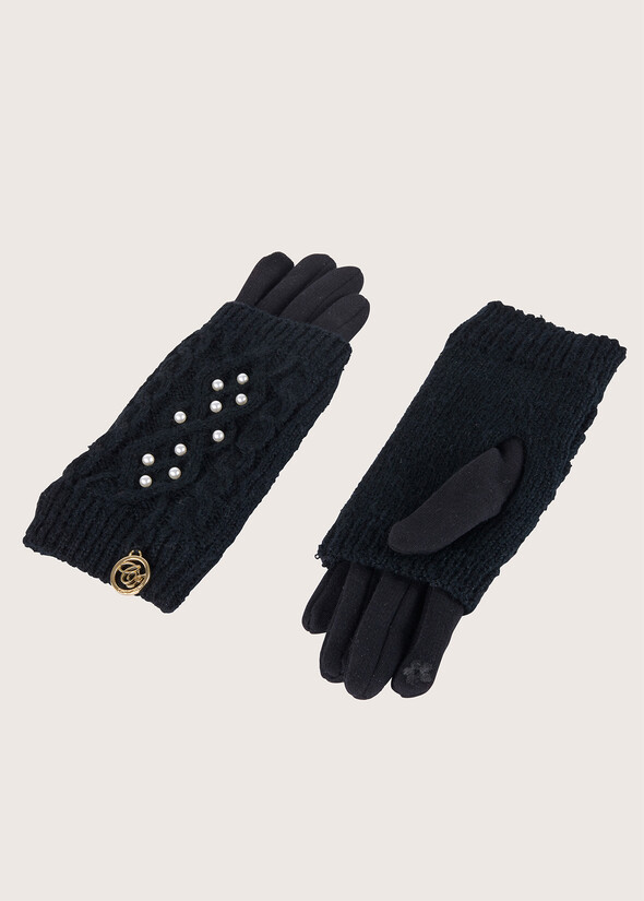 Gavin knitted double gloves BLACK Woman null