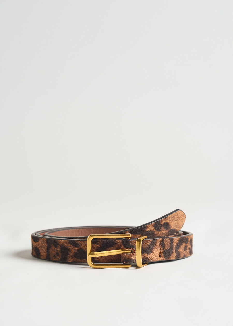 Cintura Cleide animalier in eco-camoscio MARRONE CARAMELLO Donna , immagine n. 2