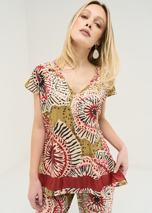 Shelly printed blouse with embroidery FUFOF Woman null