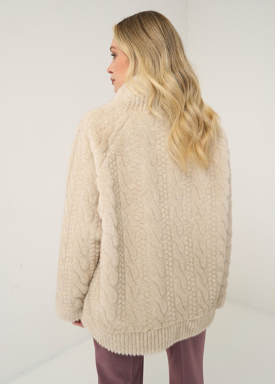 Glory faux fur jacket BEIGE LATTE Woman , image number 4