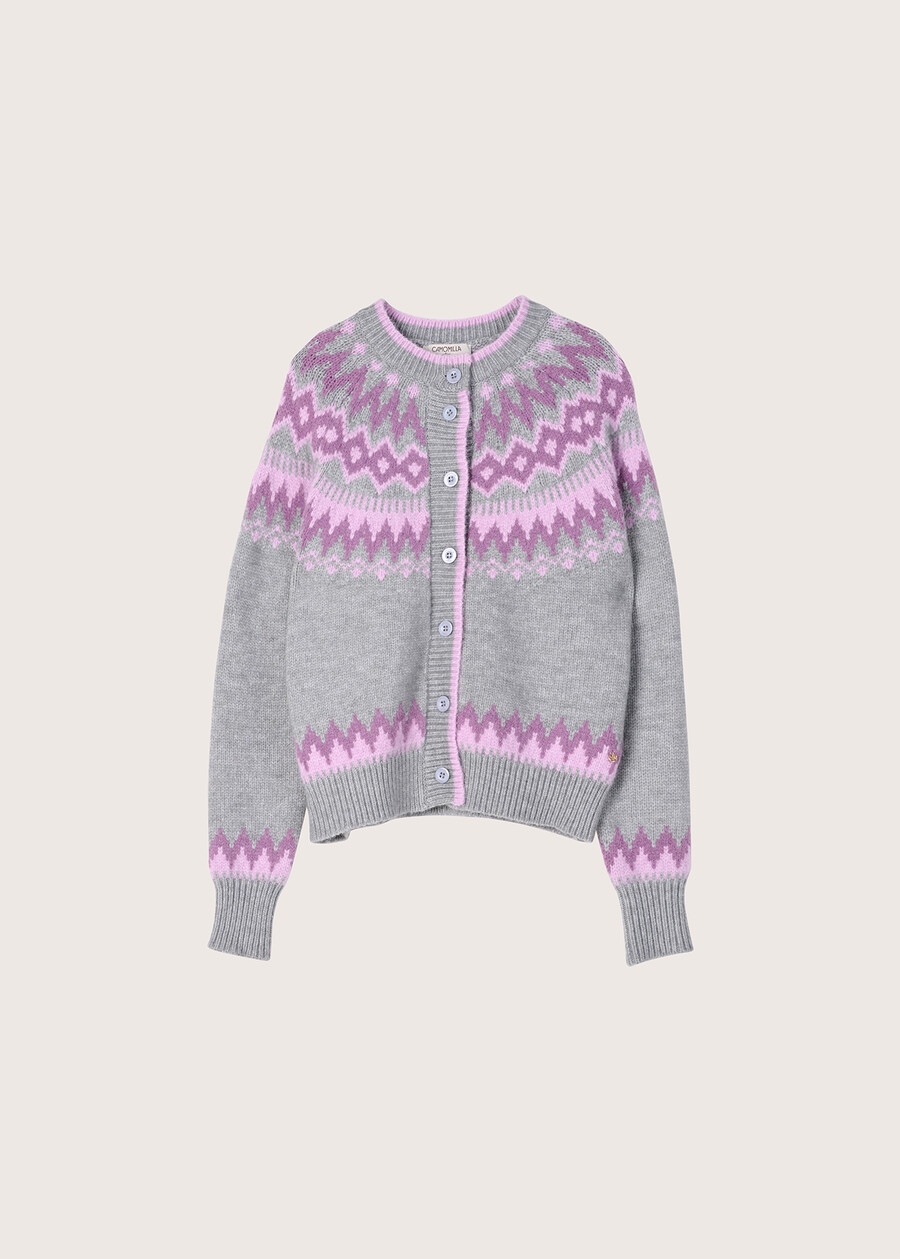 Cardigan Chica fantasia norvegese GRIGIO LIGHT GREY Donna , immagine n. 6