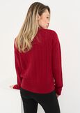 Cardigan Cleo traforo scollo tondo ROSSO Donna immagine n. 3