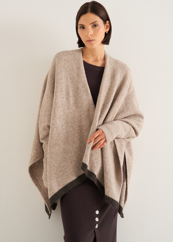 Mantella Melanie con bordo a contrasto Mantella Melanie con bordo a contrasto BEIGE TAUPE Donna null