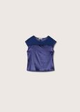 Sophya t-shirt in double fabric BLUE OLTREMARE FUXI GLOSS Woman image number 4
