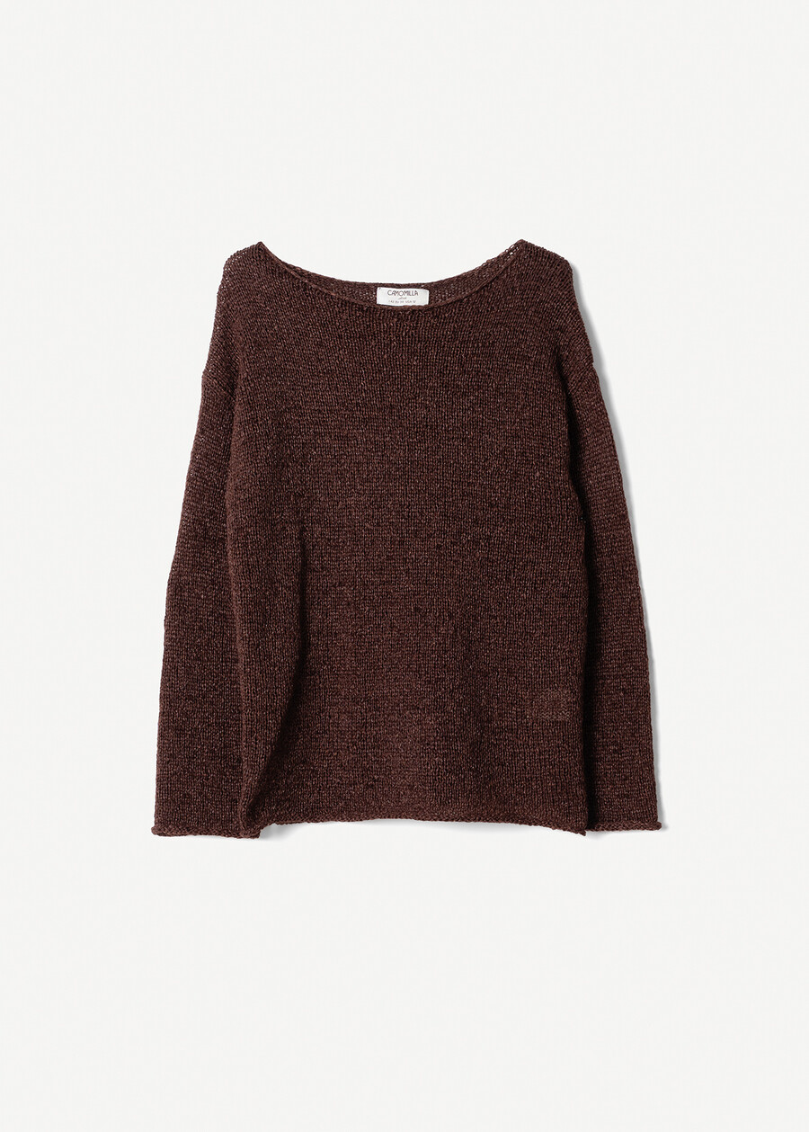 Mia oversized knit top MARRONE CAFFECELESTE FIORDALISO Woman , image number 4