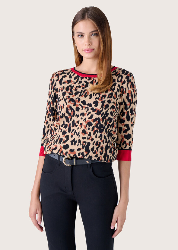 Milly animalier pattern jersey BEIGE CAMMELLO Woman null
