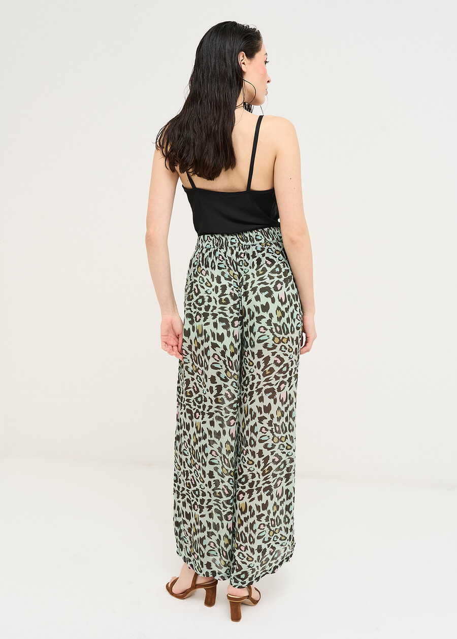 Pantaloni Packy larghi animalier VERDE AQUA Donna , immagine n. 4