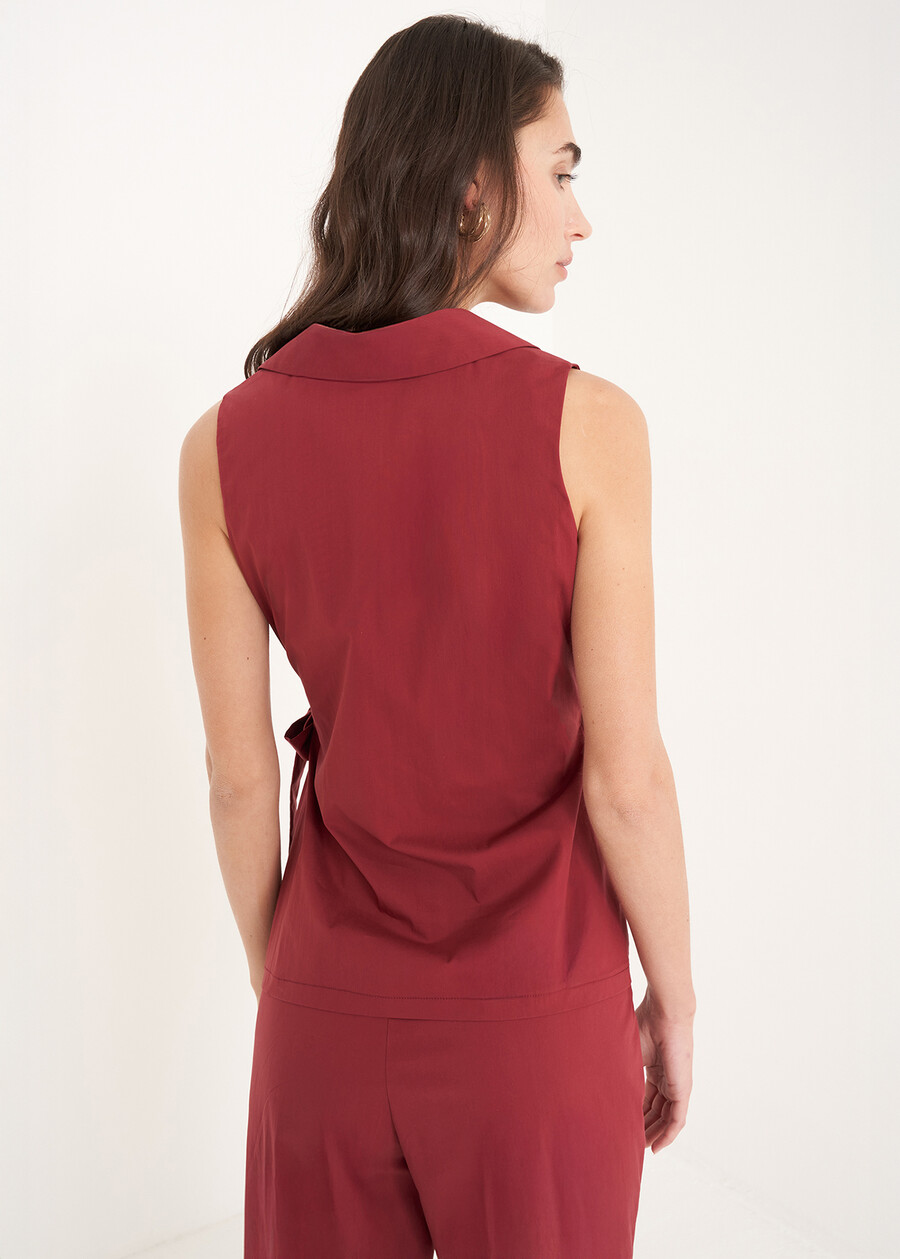 Camicia Tassiopea in cotone ROSSO BORDEAUX Donna , immagine n. 3