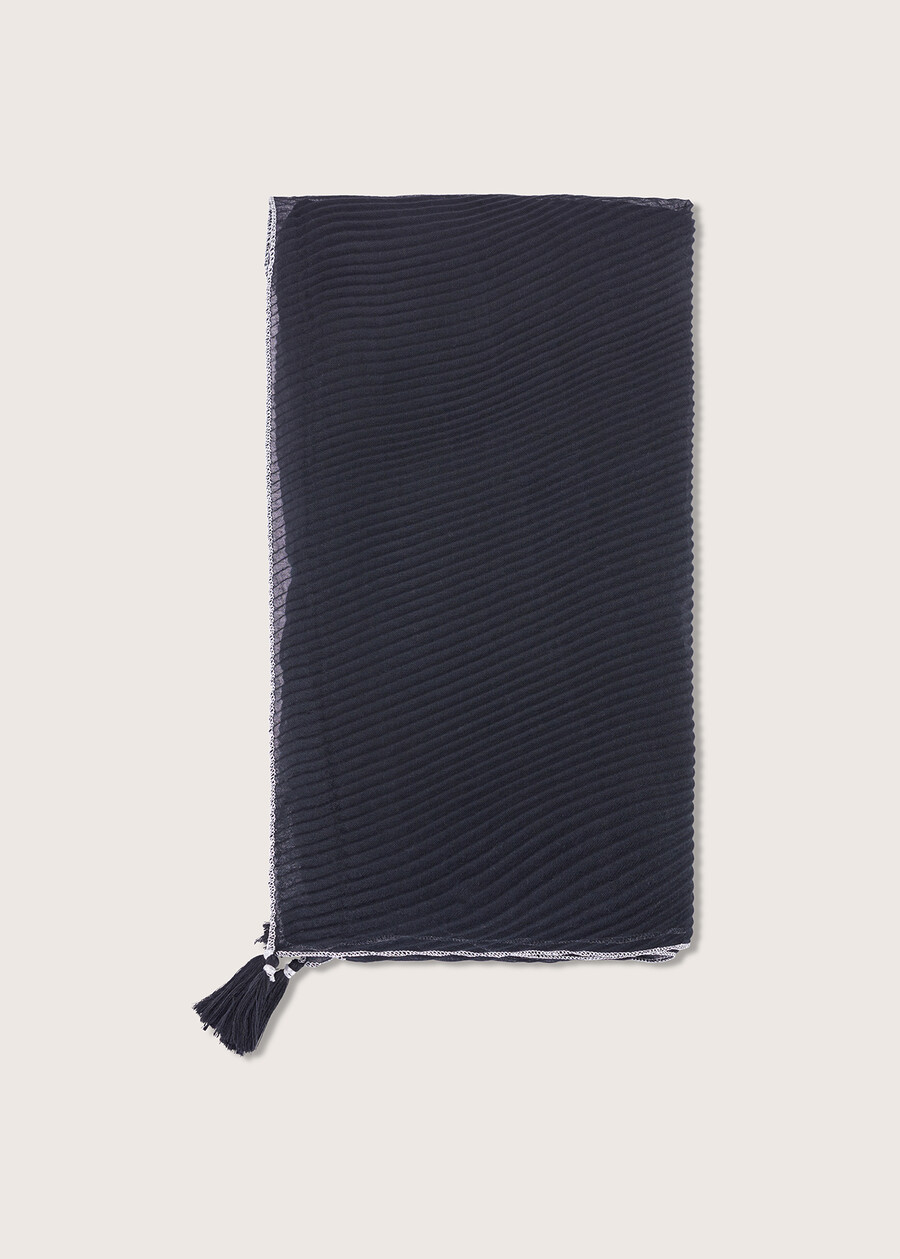 Sciarpa plissé Sayd NERO BLACKVIOLA IRISBEIGE CREAMBLU FIORDALISO Donna , immagine n. 2