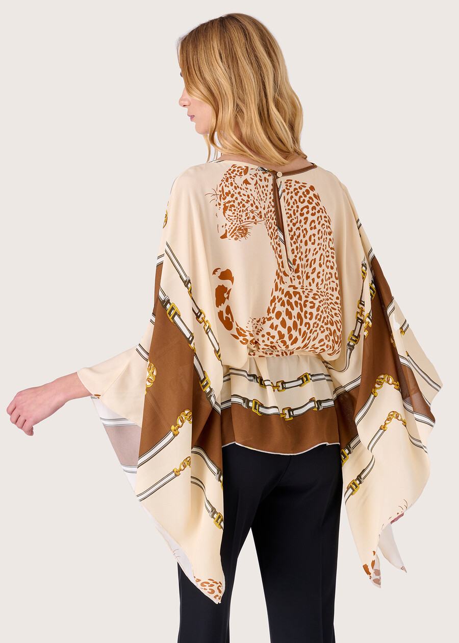 Caral crêpe fabric blouse BEIGE Woman , image number 3