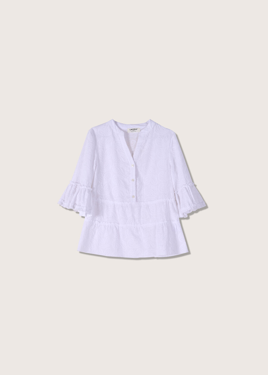 Camicia Cinzy 100% cotone Sangallo BIANCO Donna , immagine n. 4