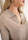 Maglia Sidney con profilo lurex BEIGE SABBIA Donna immagine n. 2