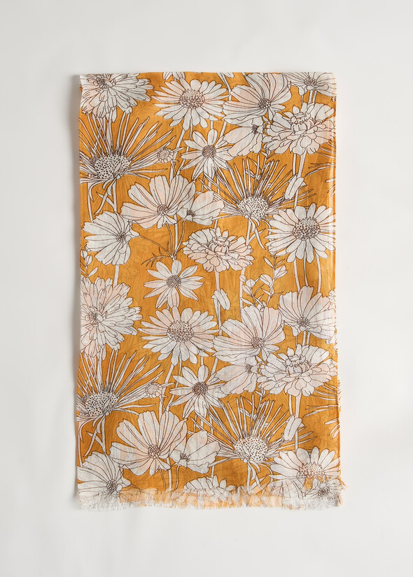 Sciarpa Saylor con fantasia margherite ARANCIONE Donna null