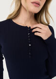 Maglia girocollo Mar con bottoni BLU Donna immagine n. 2