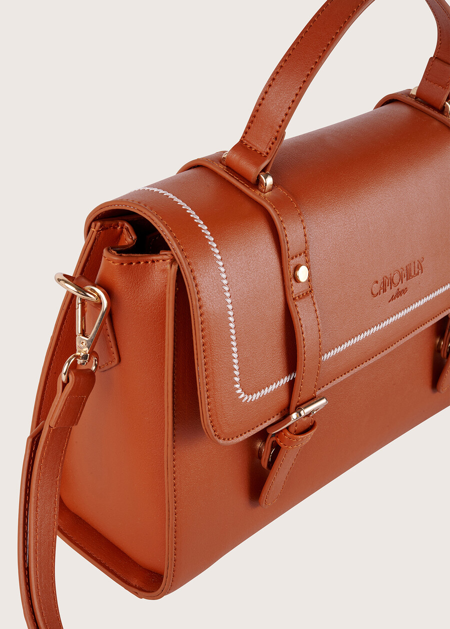 Bryn eco-leather satchel MARRONE CARAMELLONERO Woman , image number 2